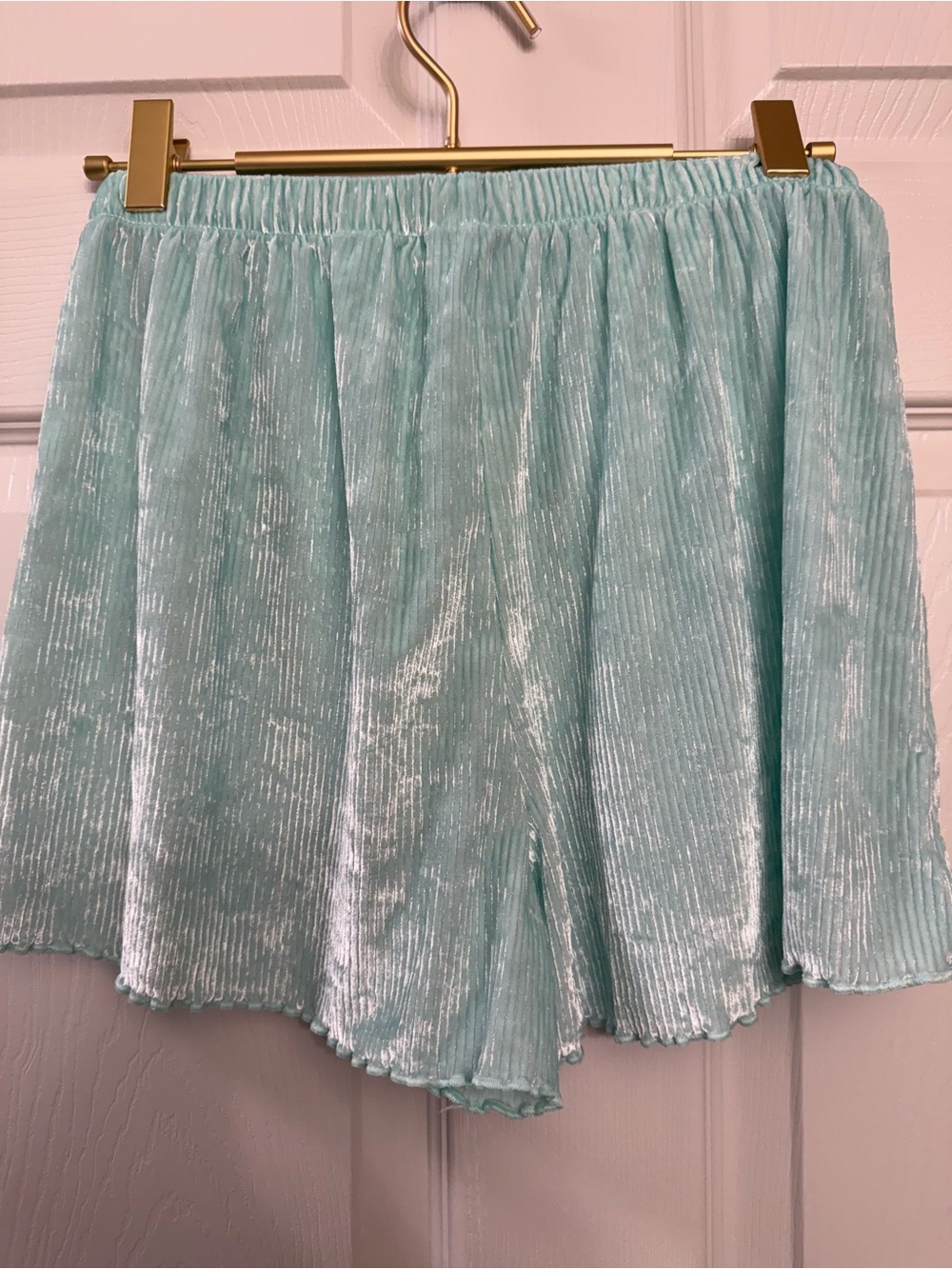 Colsie Mint Ribbed Velvet Cami & Short Set - Picture 7 of 7